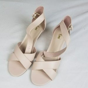 NWOT Light Pink Strappy Wedges